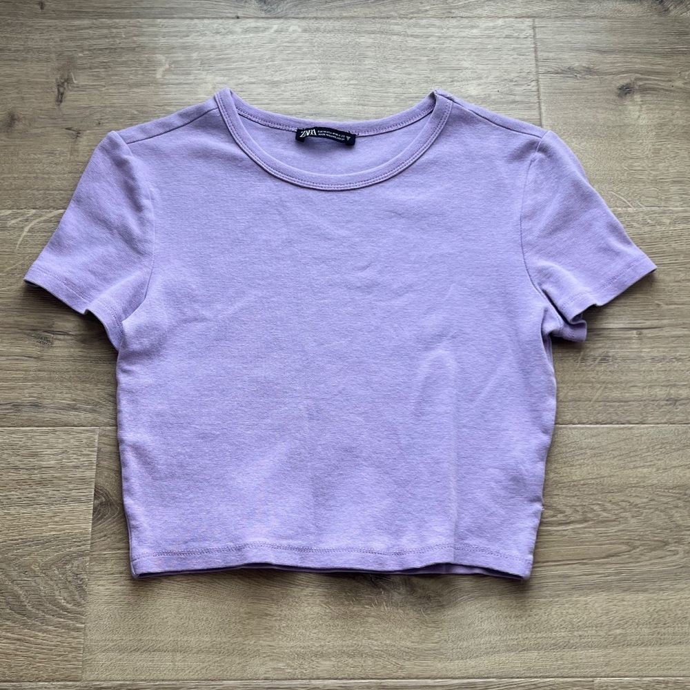 Zara medium purple cropped tee